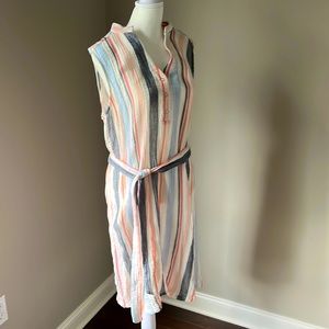 Boutique Seersucker Striped Dress Size L